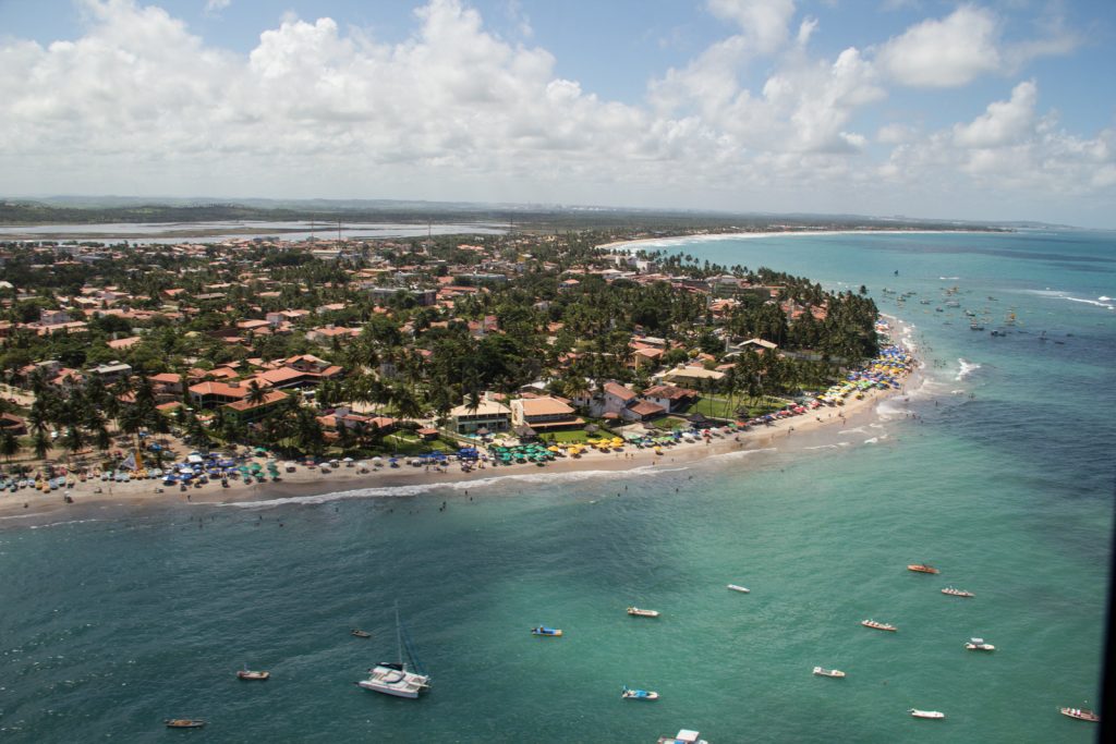 Blick über das Ortszentrum von Porto de Galinhas