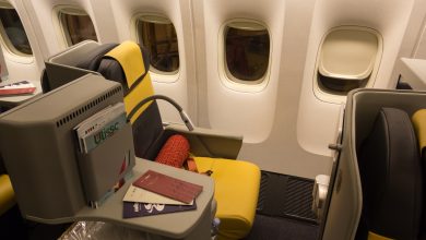 Fensterplatz in der neuen Alitalia Business-Class