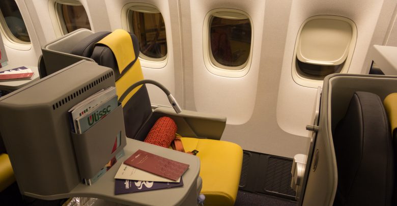 Fensterplatz in der neuen Alitalia Business-Class