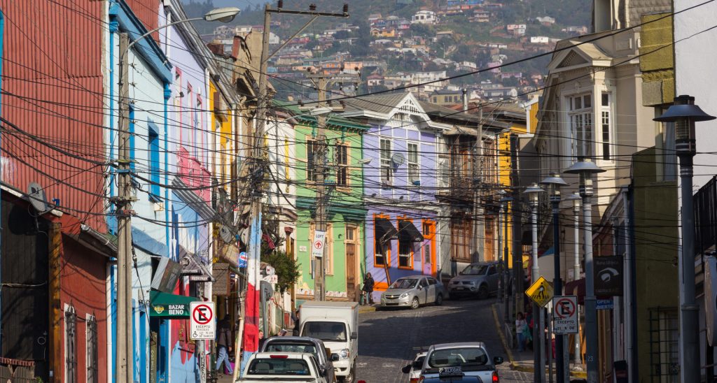 bunte Häuser in Valparaiso
