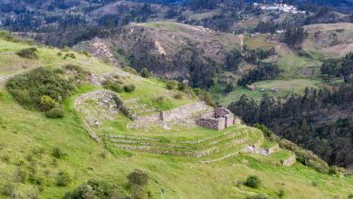 Blick auf die Inkaruinen von Cojitambo