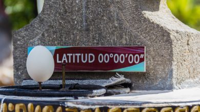 Das Intiñan Solar Museum - auf dem Äquator balanciert das Ei auf der Spitze