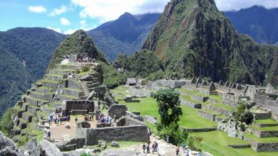 Blick über die Ruinen von Machu Picchu