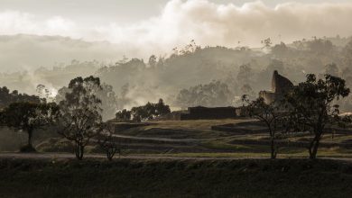 Der Sonnentempel von Ingapirca in der Dämmerung