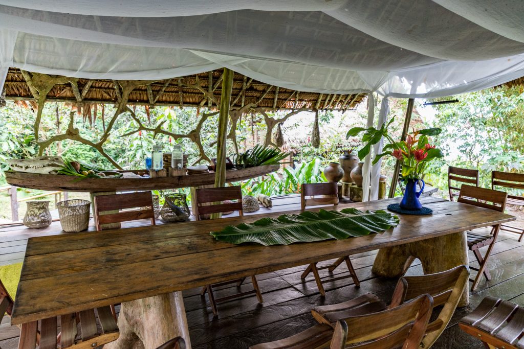 Das "Restaurant" in der Calanoa Jungle Lodge