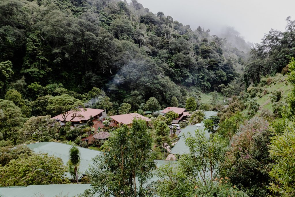 Blick über die Trogon Lodge in San Gerardo de Dota, Costa Rica