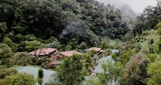 Blick über die Trogon Lodge in San Gerardo de Dota, Costa Rica