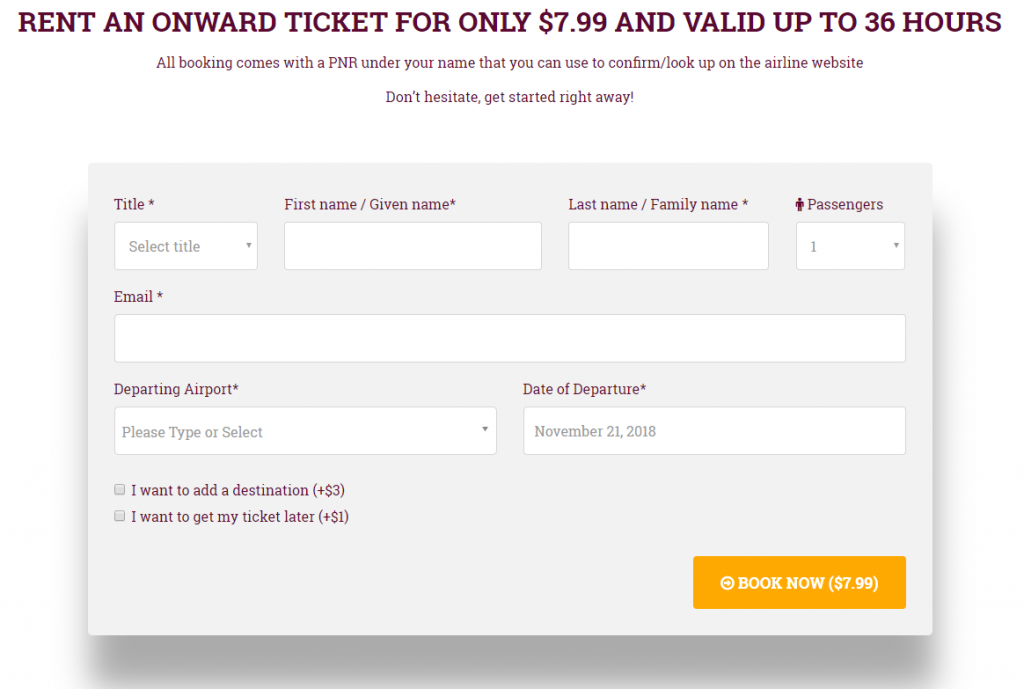 Flugticket mieten bei Air Onward Ticket