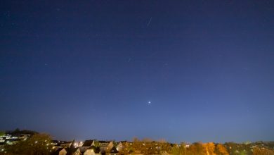 Lichtspuren der Starlink Satelliten