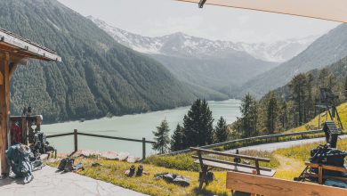 Blick auf den Vernagt-Stausee in Südtirol
