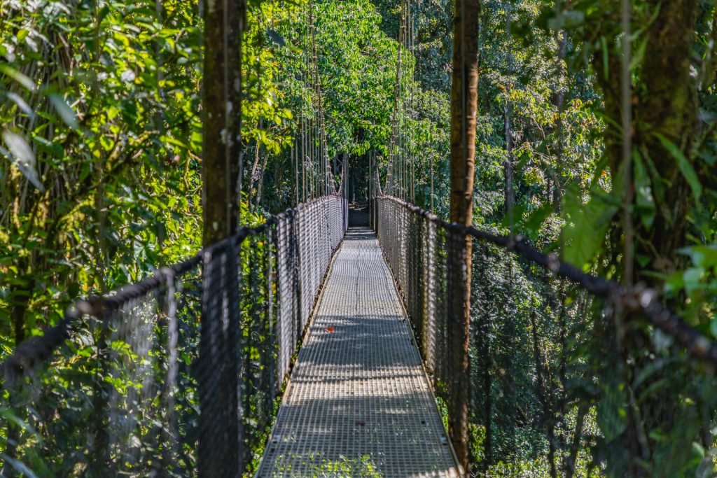 Hängebrücke bei La Fortuna in Costa Rica