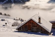 Berghütte im Winter